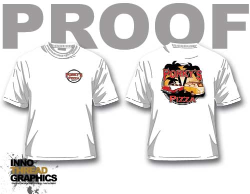 Porkys Pizza design created by InnoThread Graphics