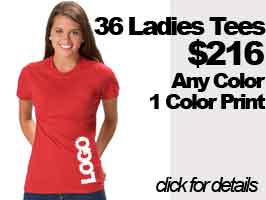 36 ladies tees for $216