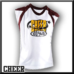 custom printed cheerleader tops